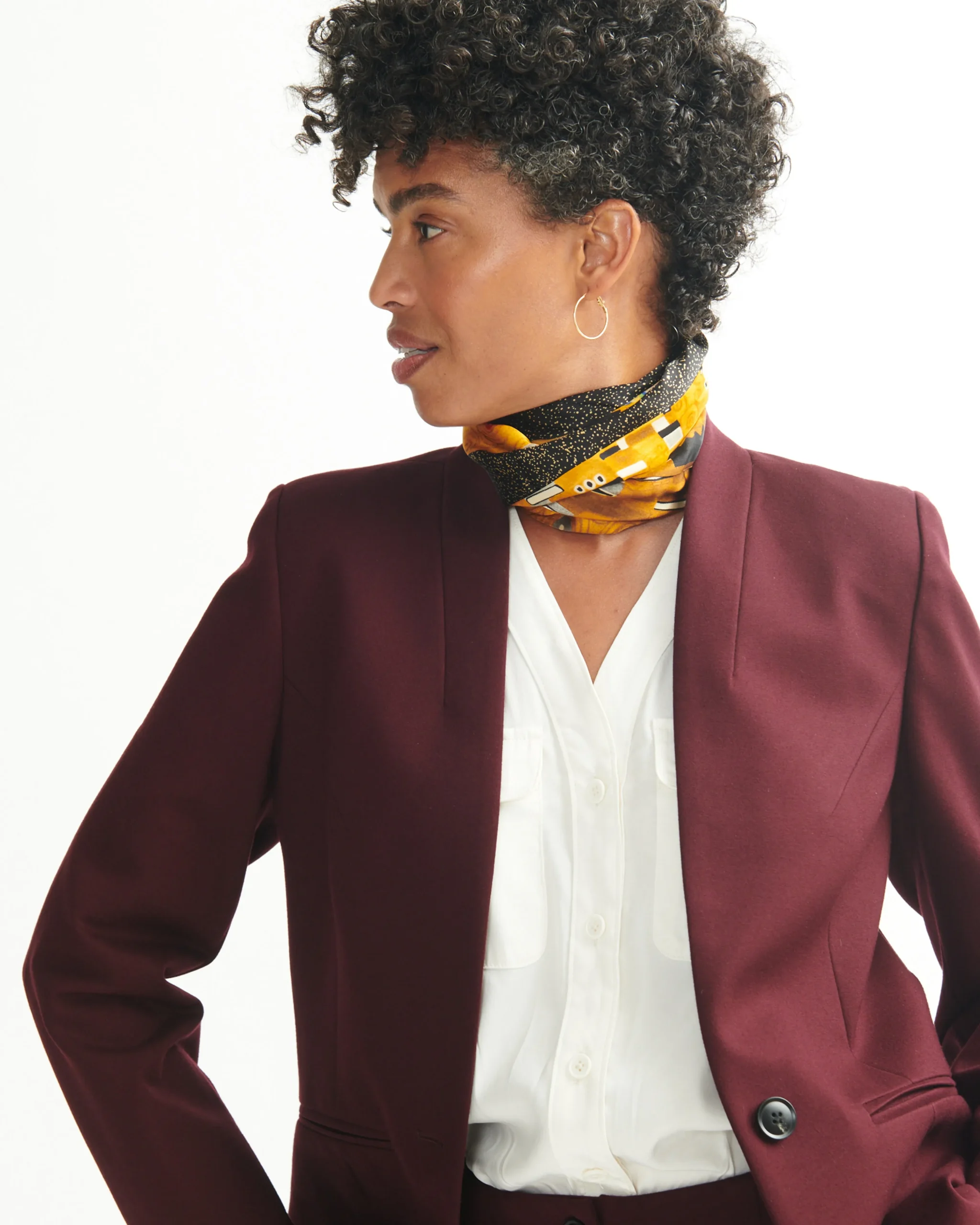 Lennox Collarless Ponte Blazer Black Cherry