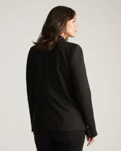Lennox Collarless Ponte Blazer Black