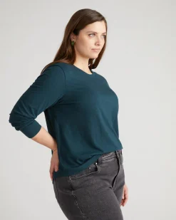 Light-As-Air Long Sleeve Crew Neck Tee Deep Sea