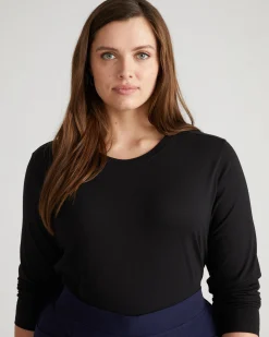 Light-As-Air Long Sleeve Crew Neck Tee Black