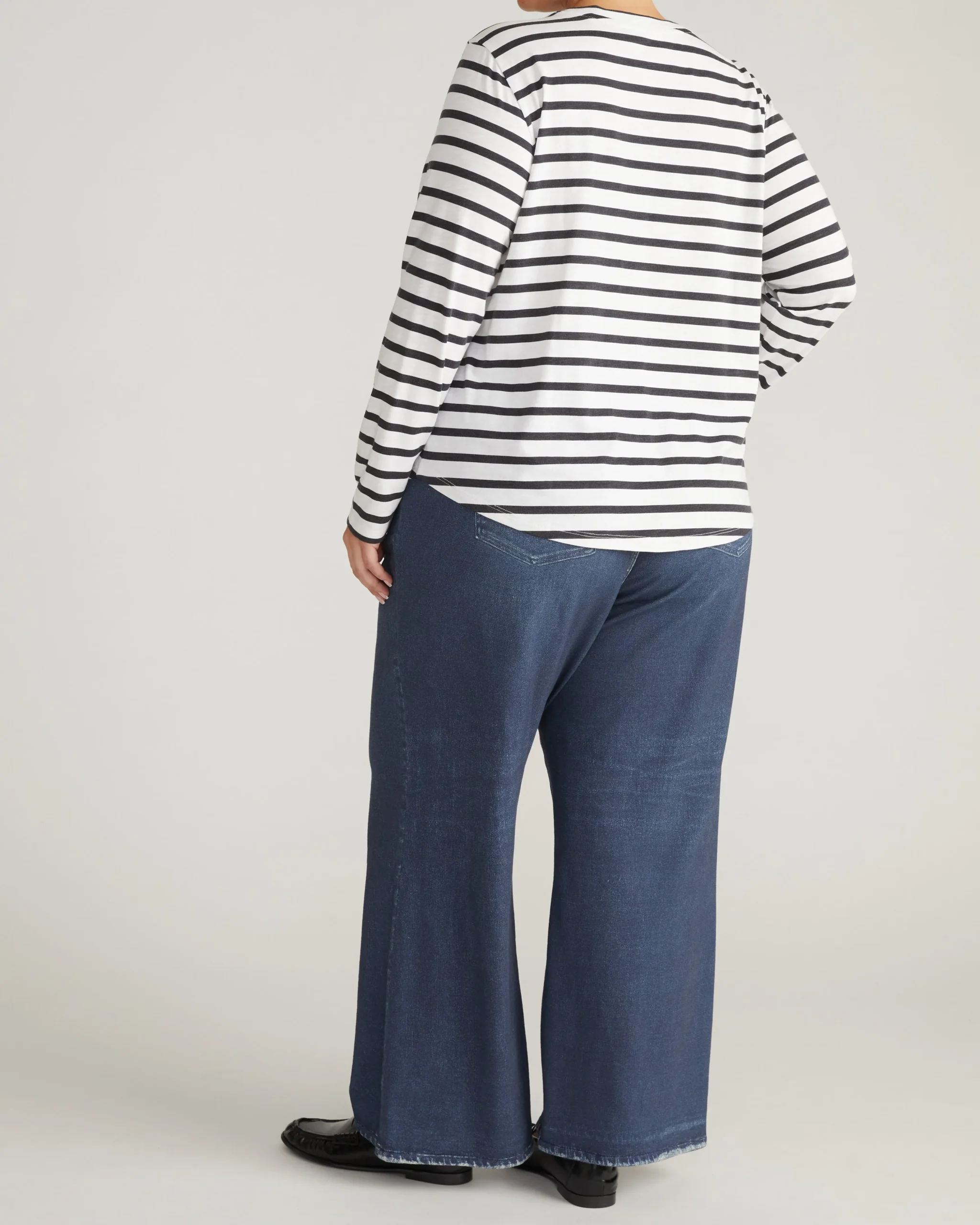 Light-As-Air Long Sleeve Crew Neck Tee Zen Stripe