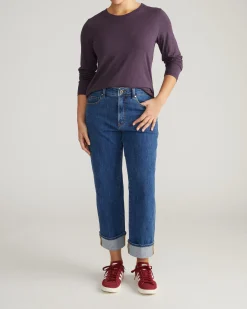 Light-As-Air Long Sleeve Crew Neck Tee Purple Jewel