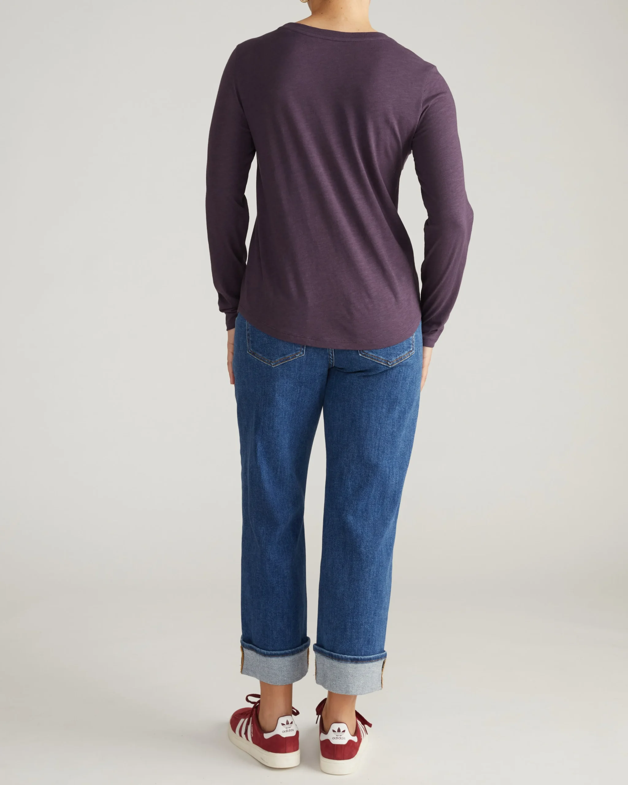 Light-As-Air Long Sleeve Crew Neck Tee Purple Jewel