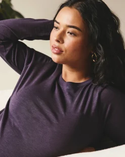 Light-As-Air Long Sleeve Crew Neck Tee Purple Jewel