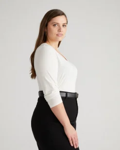 Light-As-Air Long Sleeve V Neck Tee Vapor