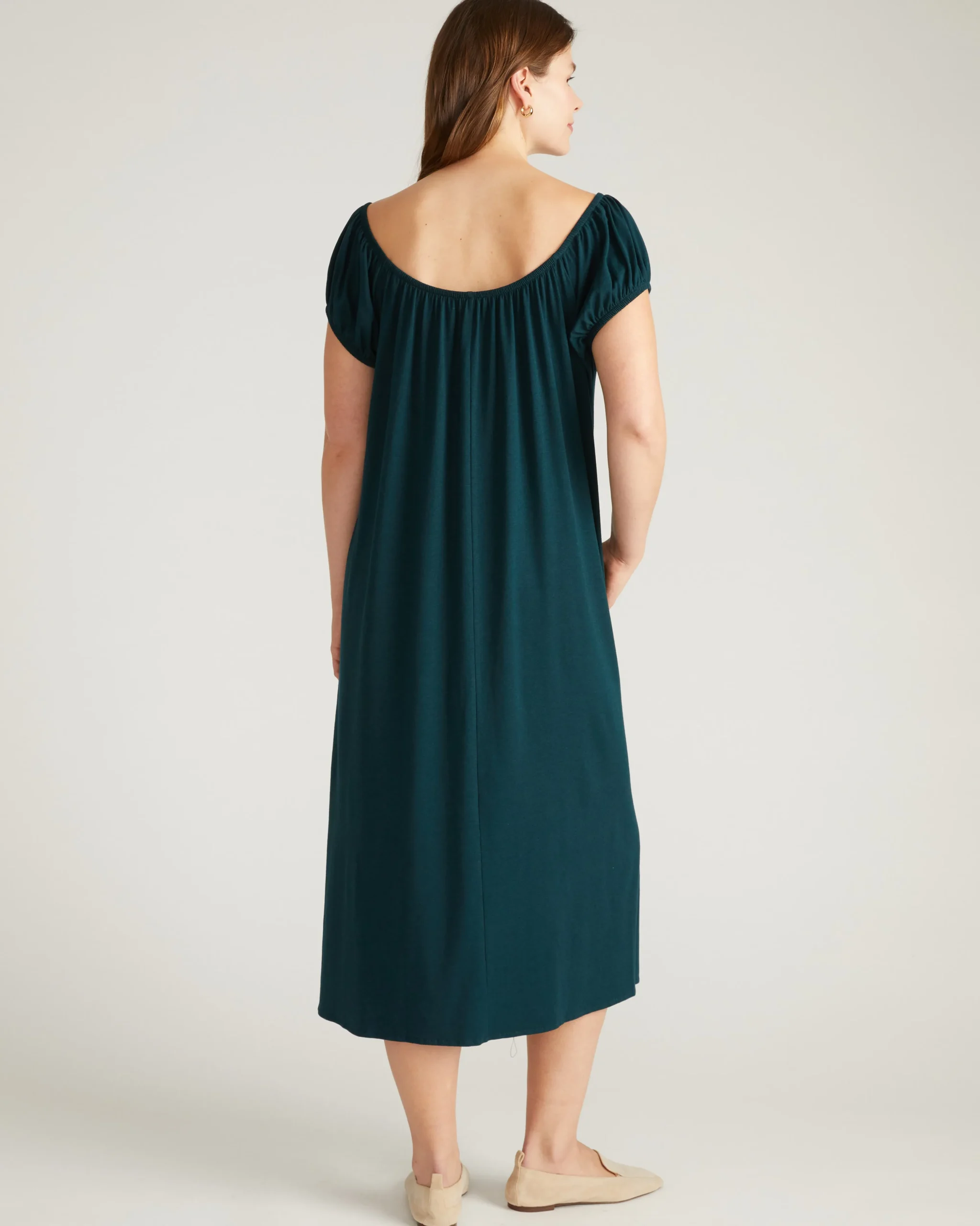 Lilian Long Sleep Dress Deep Sea