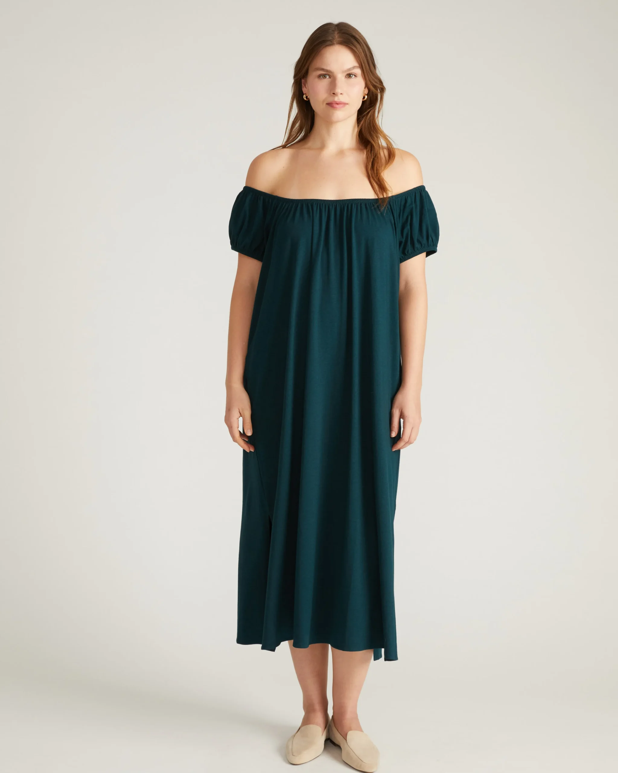 Lilian Long Sleep Dress Deep Sea
