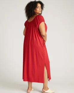 Lilian Long Sleep Dress Raspberry