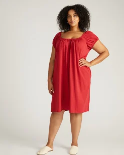 Lilian Short Sleep Dress Raspberry