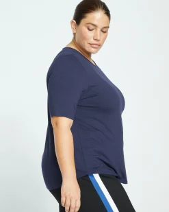 Lily Liquid Jersey Crew Neck Stovepipe Tee Midnight