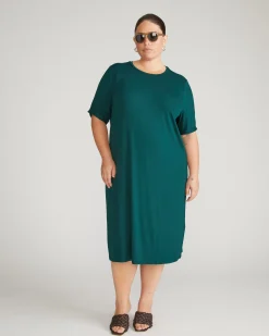 Lily Liquid Jersey Dress Forest Green
