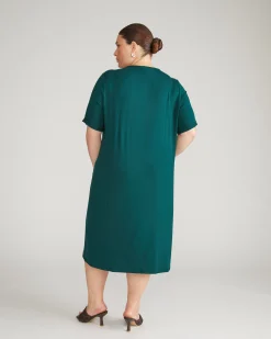 Lily Liquid Jersey Dress Forest Green