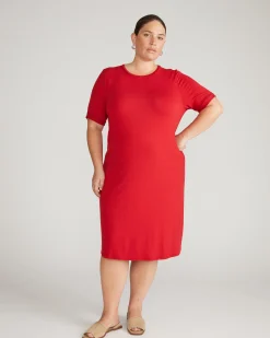 Lily Liquid Jersey Dress New York Red
