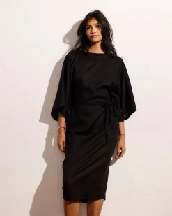 Lio Linen Blend Dress Black
