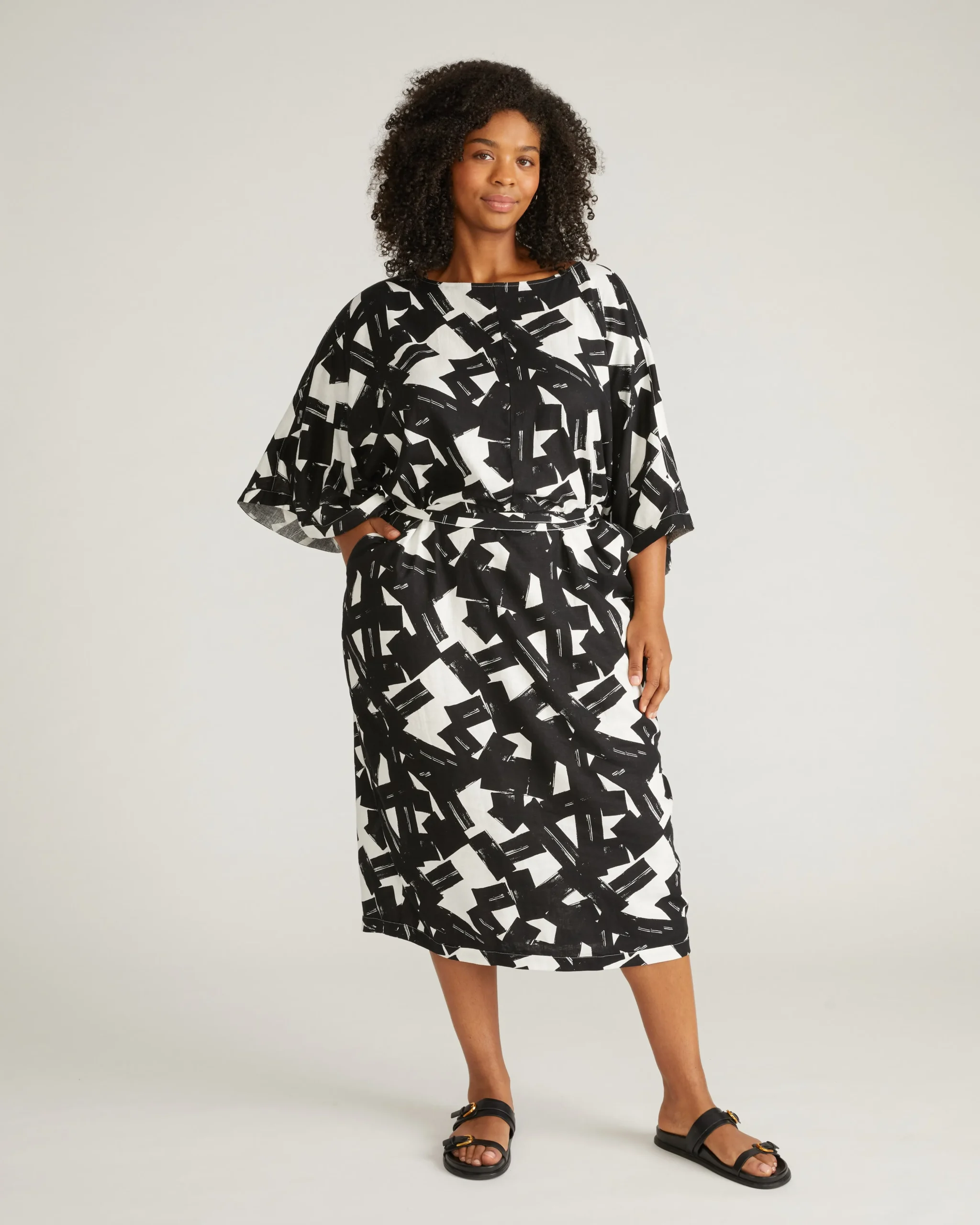 Lio Linen Blend Dress Santiago Print