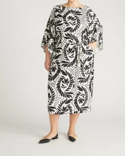 Lio Linen Blend Dress Vine Print
