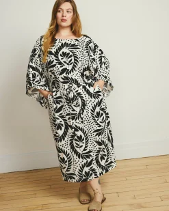 Lio Linen Blend Dress Vine Print