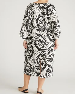 Lio Linen Blend Dress Vine Print