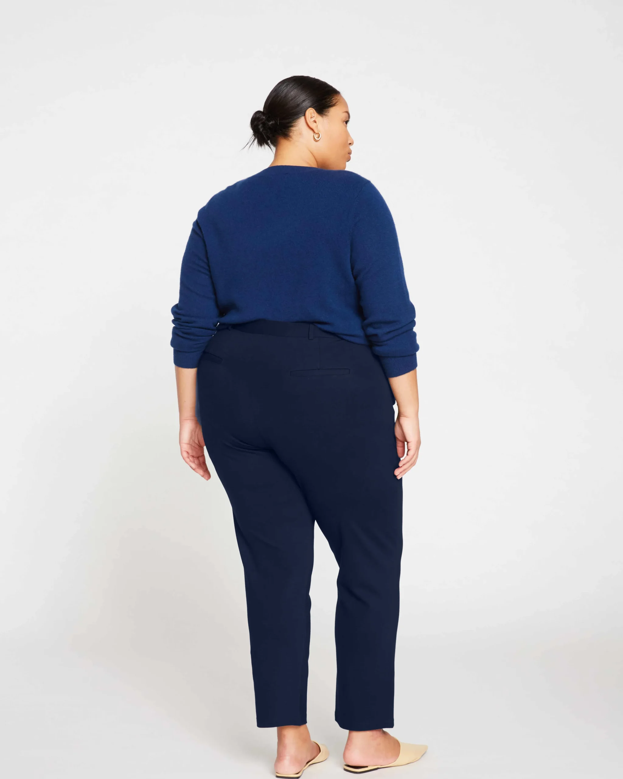 Long Cigarette Ponte Pants Navy