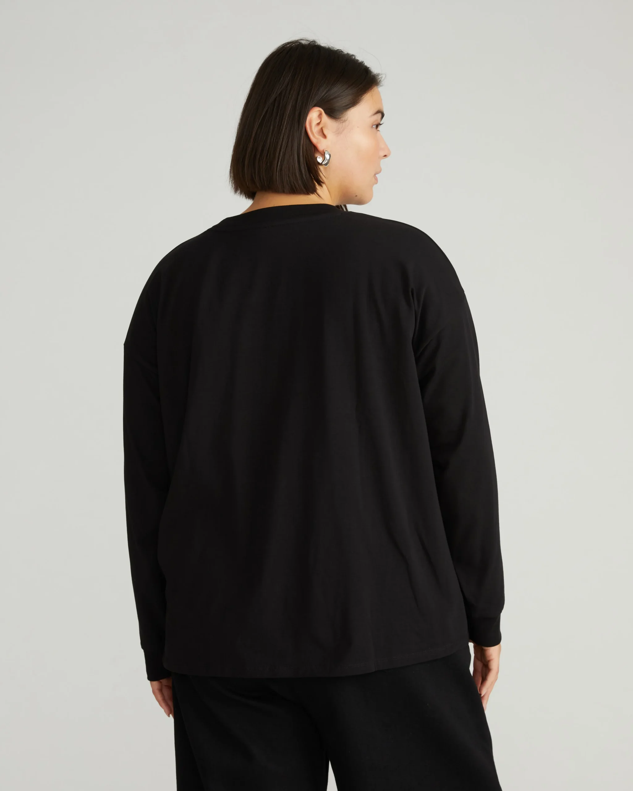Long Sleeve Relaxed Tee Black