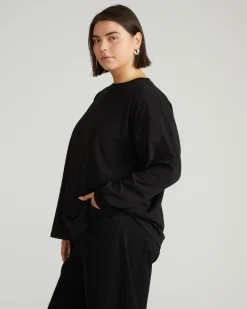 Long Sleeve Relaxed Tee Black