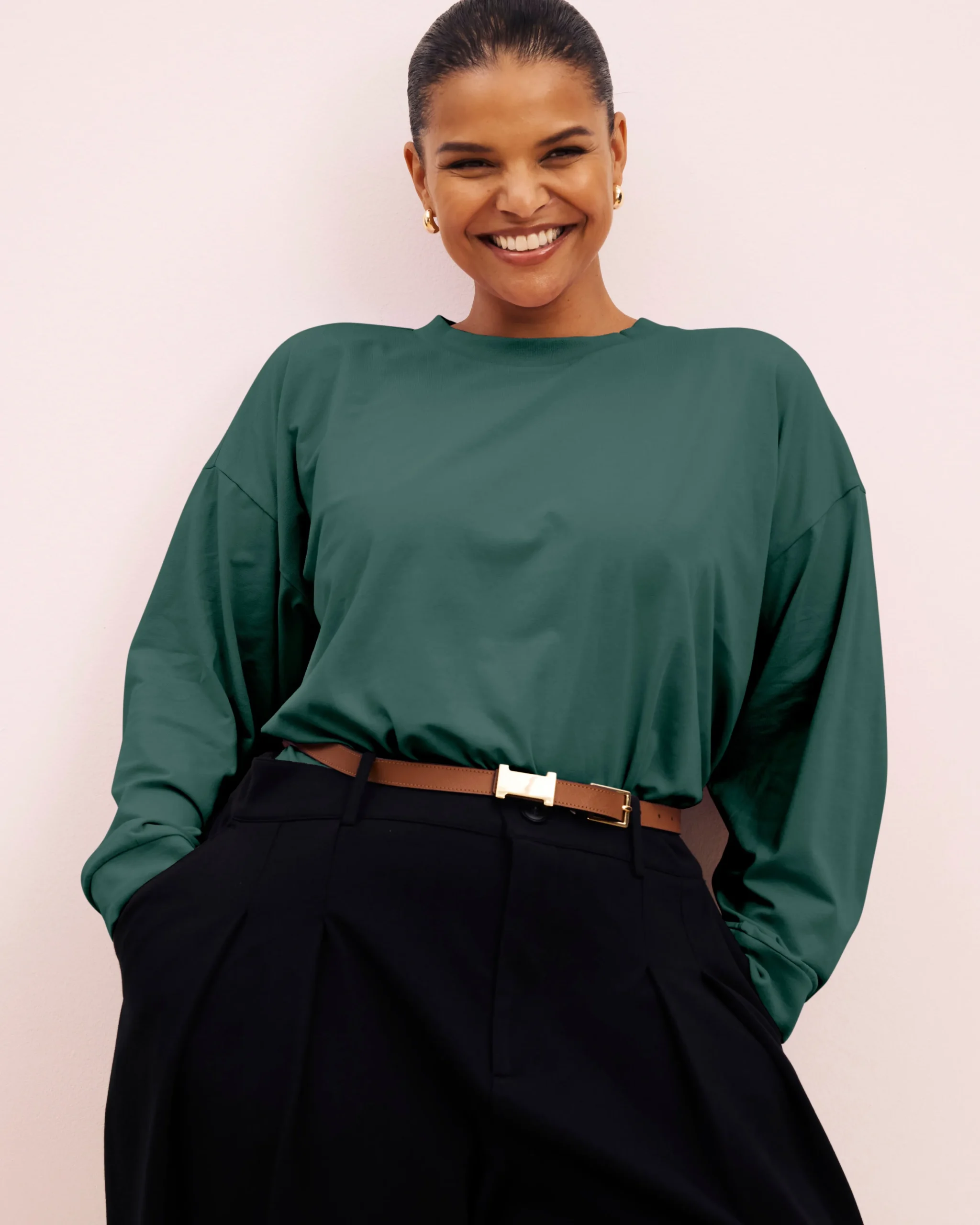 Long Sleeve Relaxed Tee Forest Green