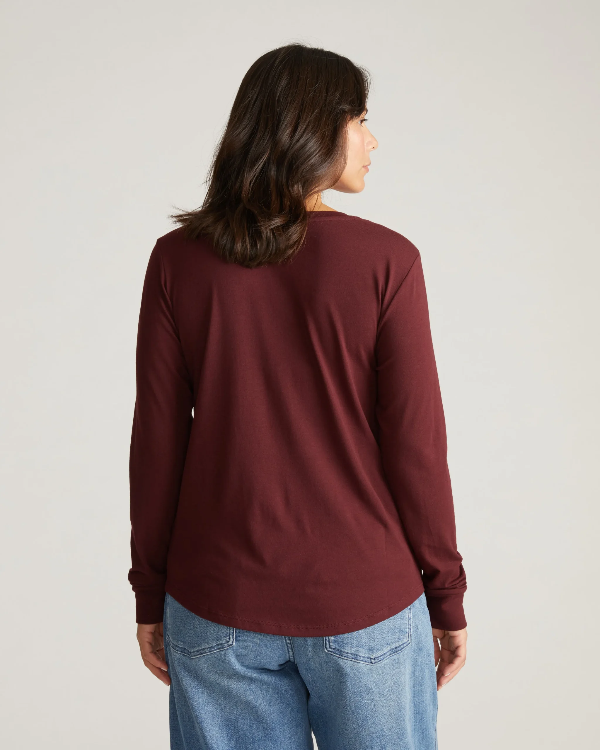 Long Sleeve V Rex Black Cherry