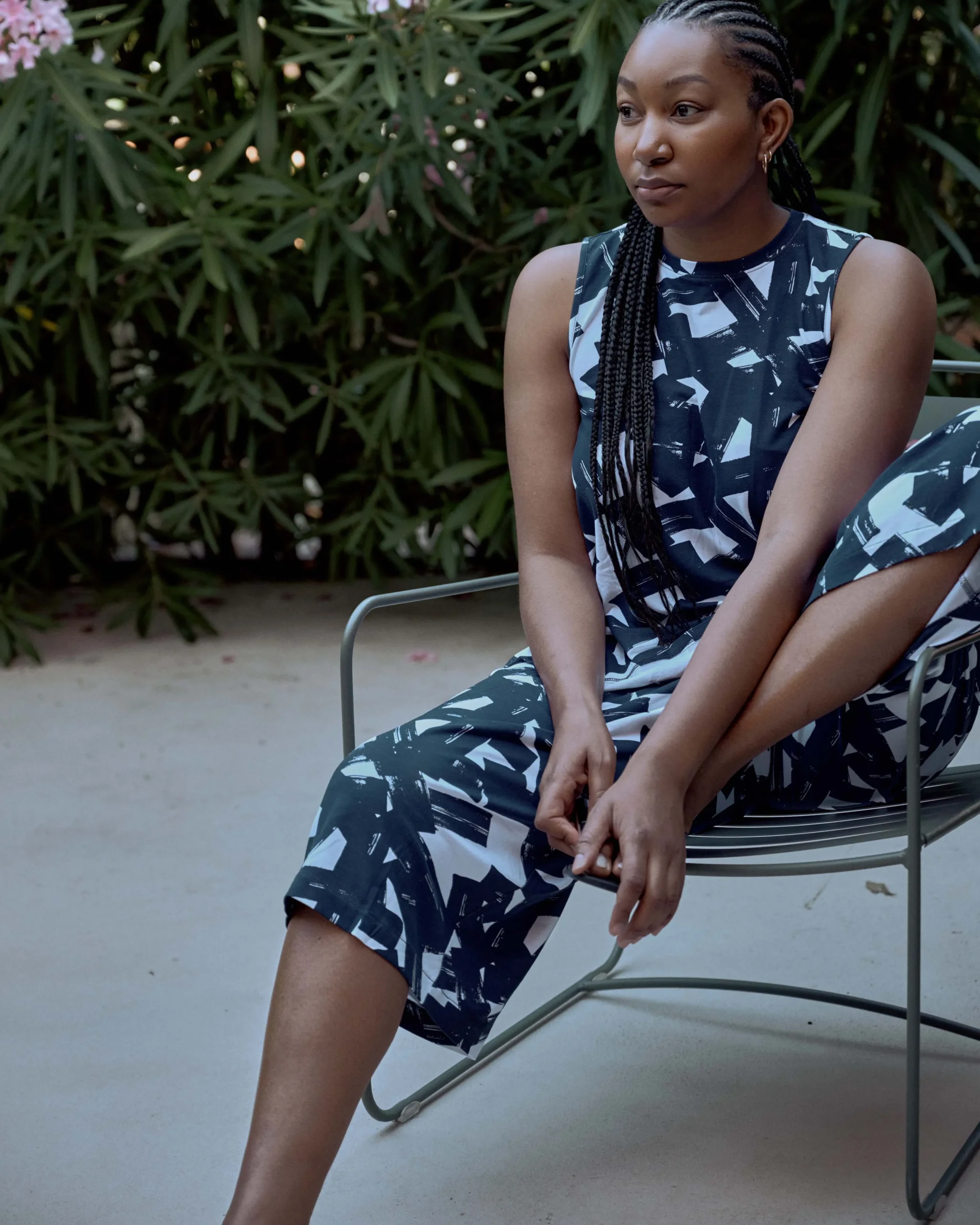 Lotti Jersey Culottes Navy Santiago Print