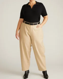 Lou Barrel Leg Linen Blend Pants Danish Coffee
