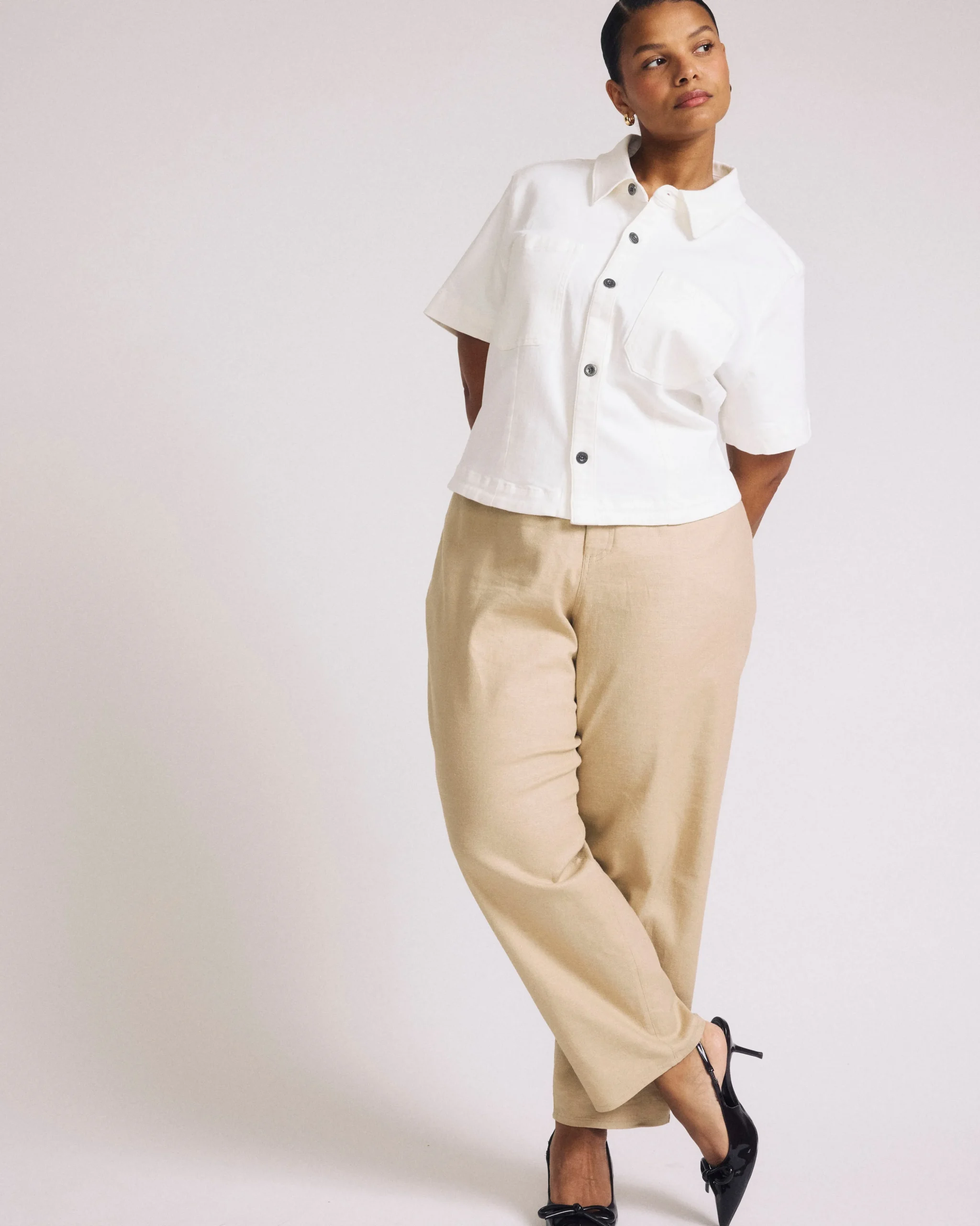 Lou Barrel Leg Linen Blend Pants Danish Coffee