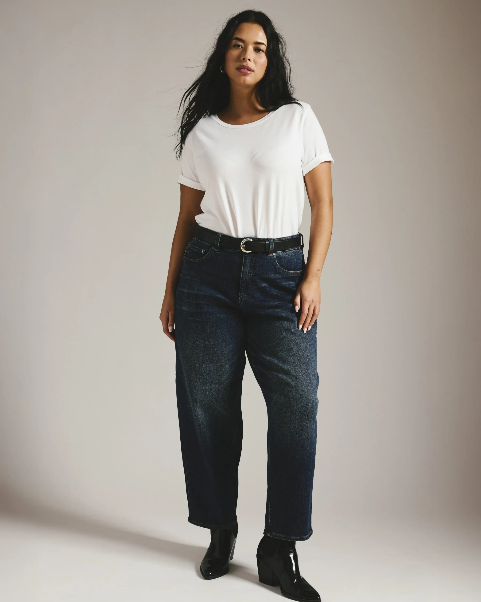 Lou High Rise Barrel Leg Jeans Field Of Dreams Indigo