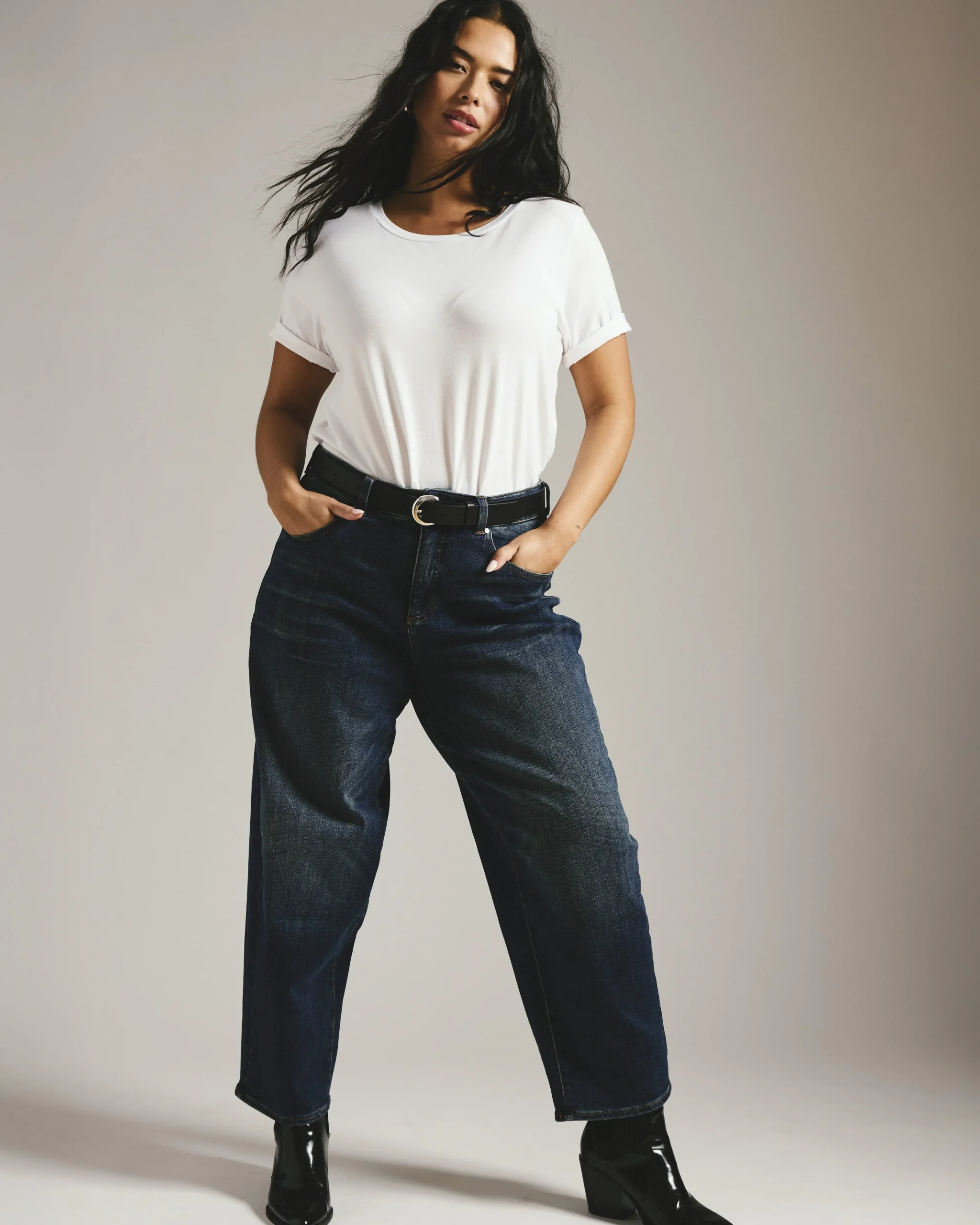 Lou High Rise Barrel Leg Jeans Field Of Dreams Indigo