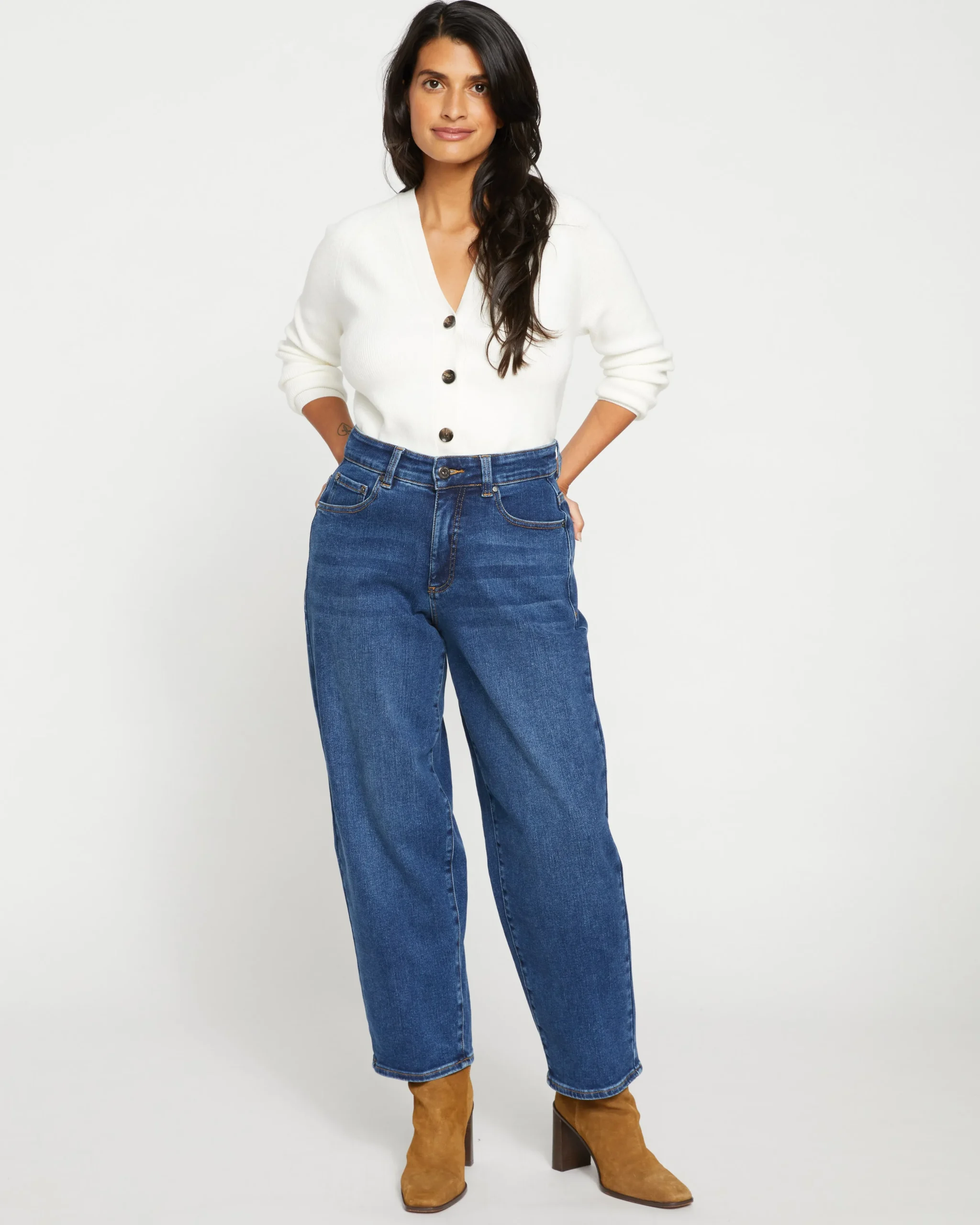 Lou High Rise Barrel Leg Jeans Union City Blue