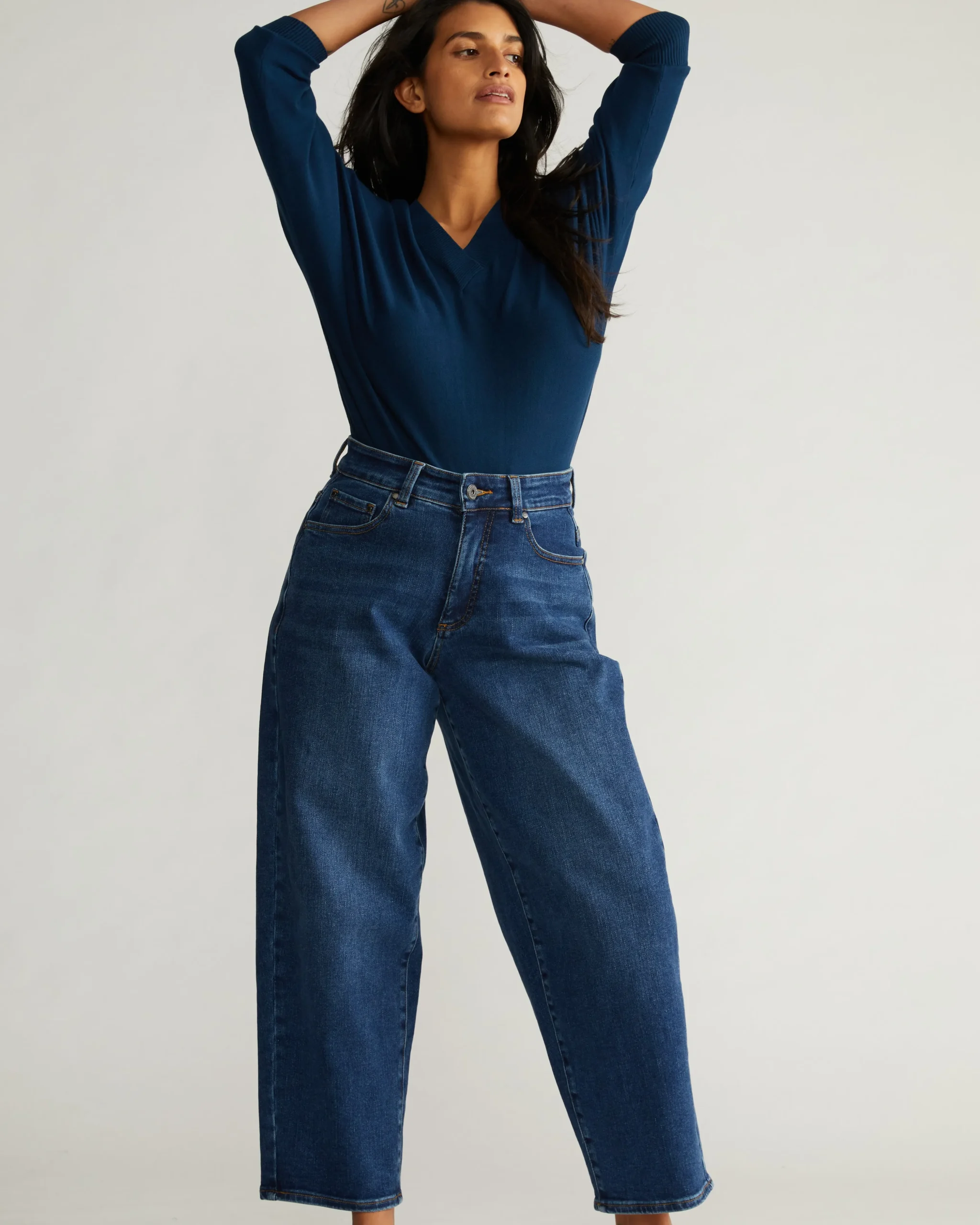 Lou High Rise Barrel Leg Jeans Union City Blue