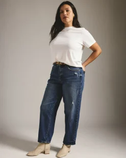 Lou High Rise Barrel Leg Jeans Princeton Blue