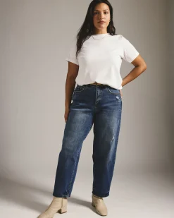 Lou High Rise Barrel Leg Jeans Princeton Blue
