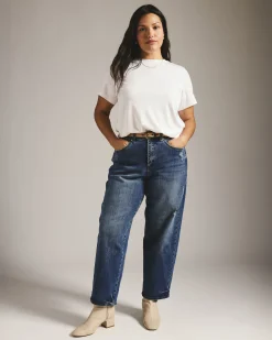 Lou High Rise Barrel Leg Jeans Princeton Blue