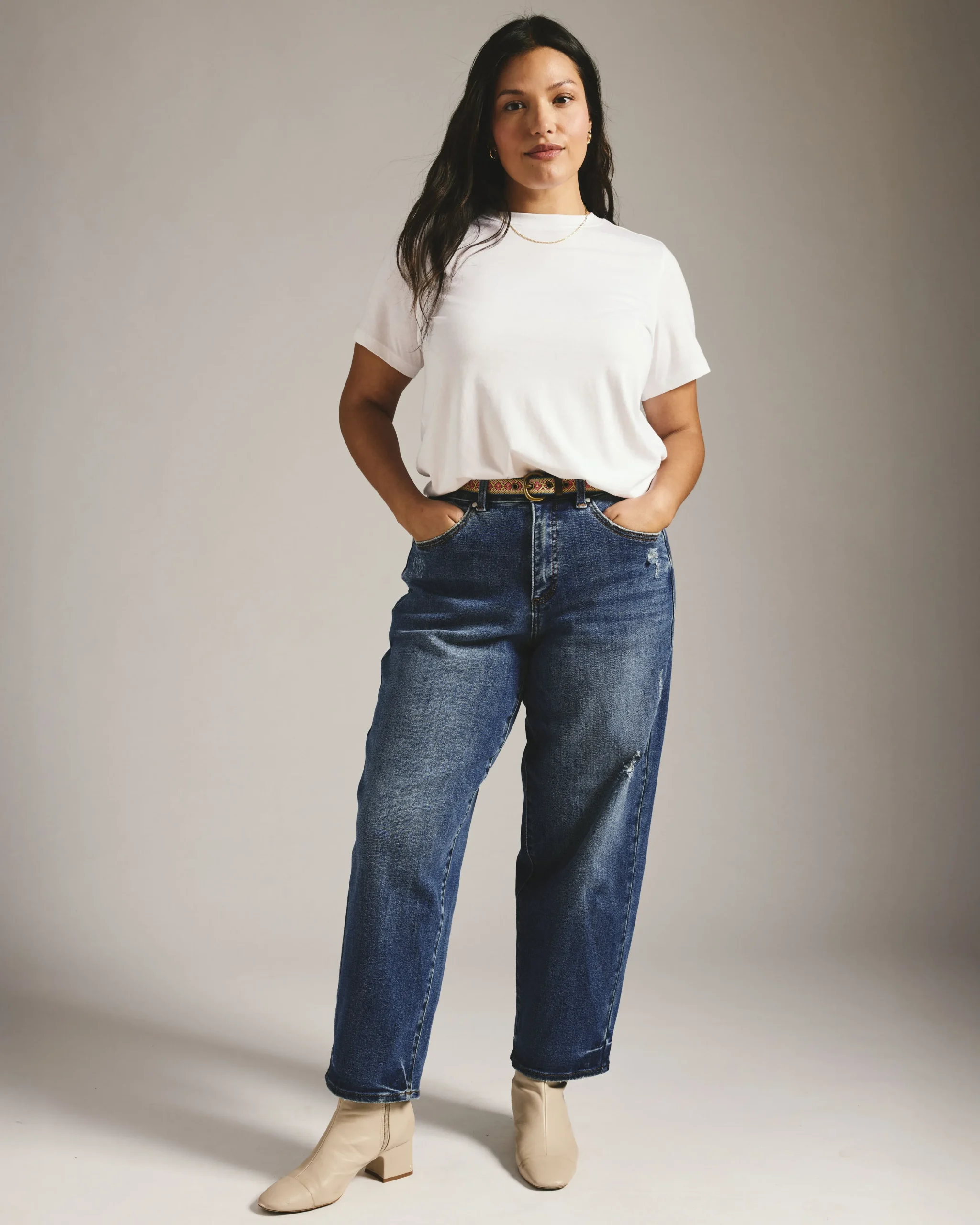 Lou High Rise Barrel Leg Jeans Princeton Blue