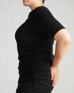 Louise Short Sleeve Liquid Jersey Top Black