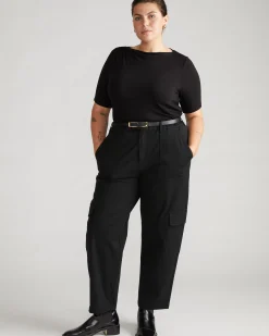 Louise Short Sleeve Liquid Jersey Top Black