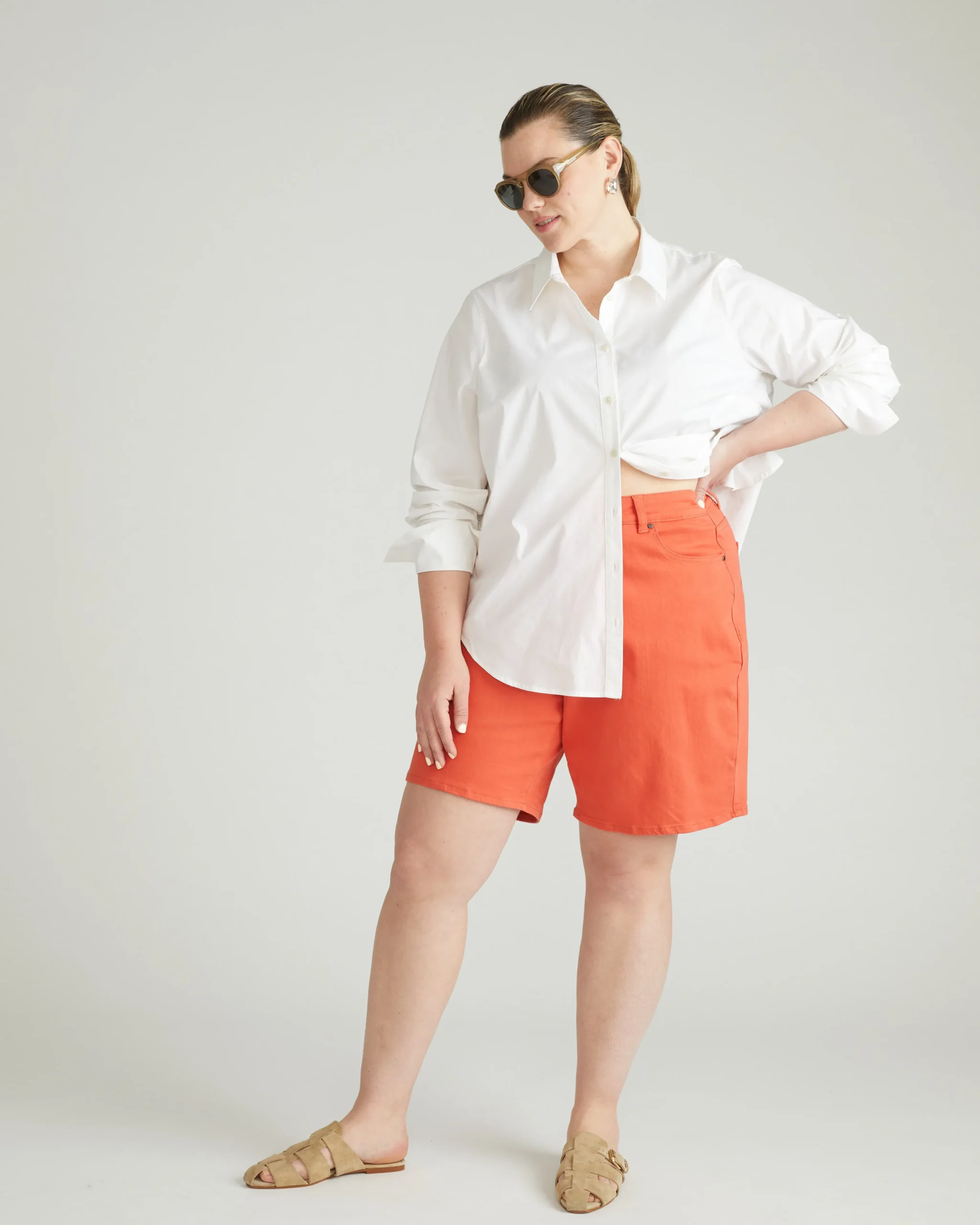 Lou Loose Fit Denim Shorts Coral Reef