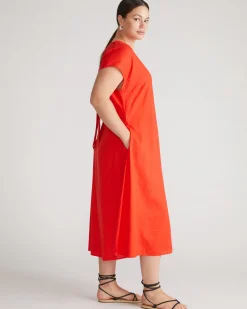 Louvre Bow Back Linen Blend Dress Shoreline Sunset
