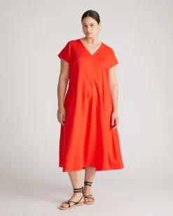 Louvre Bow Back Linen Blend Dress Shoreline Sunset