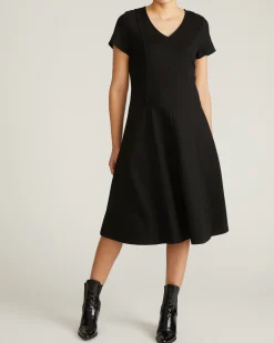 Lucinda Ponte Midi Dress Black