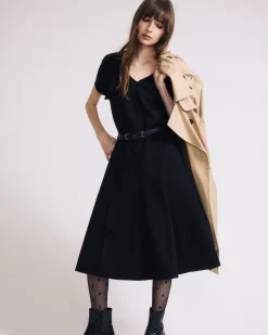 Lucinda Ponte Midi Dress Black