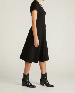 Lucinda Ponte Midi Dress Black