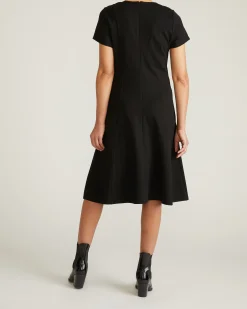 Lucinda Ponte Midi Dress Black