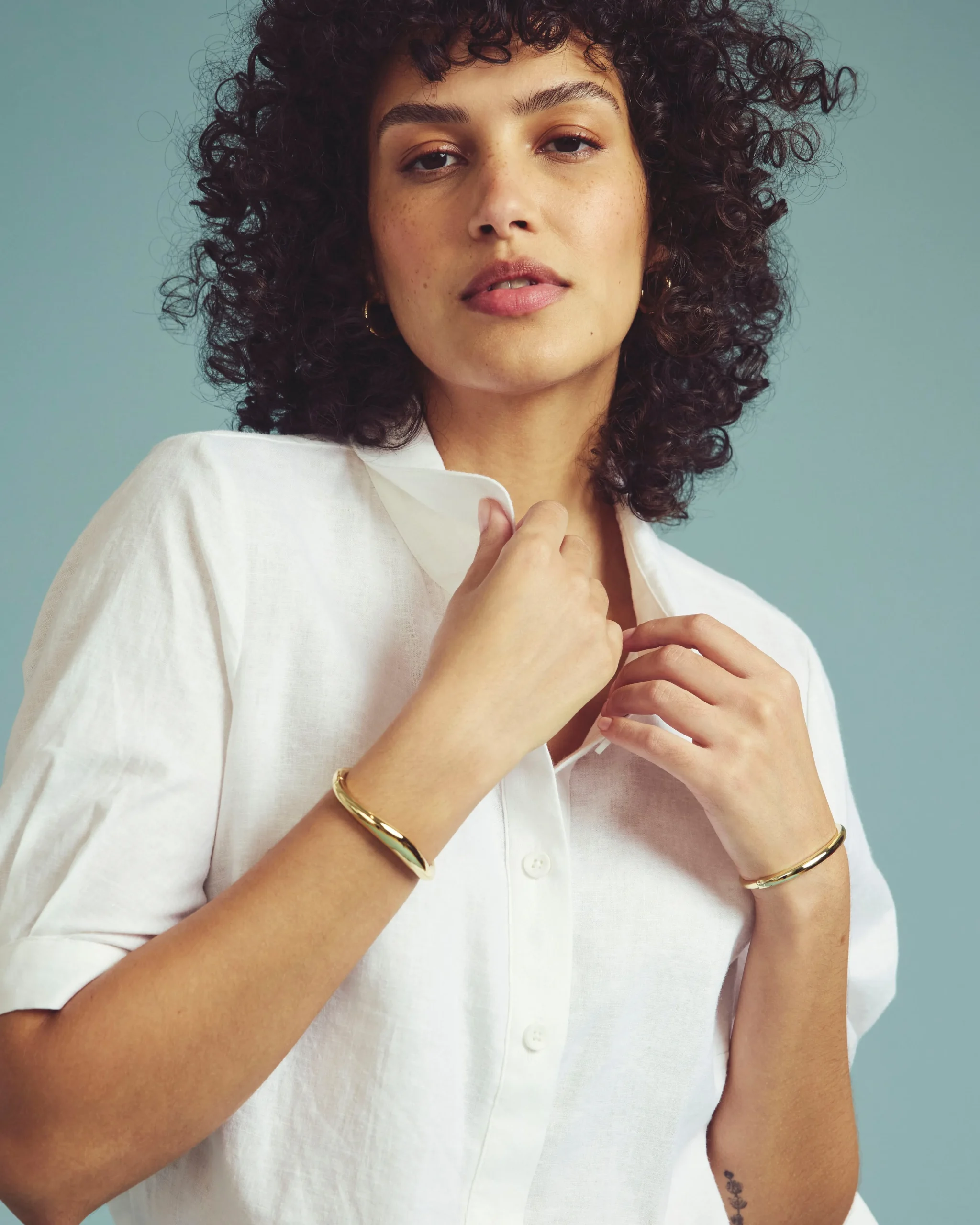Luisa Short Sleeve Linen Blend Shirt White