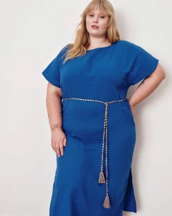 Luxe Cotton Gauze Beach Dress Ultramarine