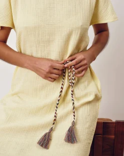 Luxe Cotton Gauze Beach Dress Pale Daffodil